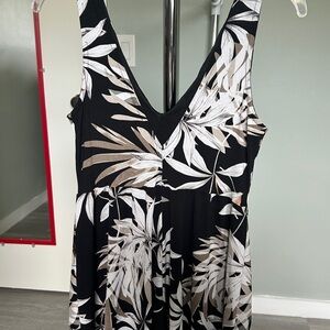 Black and White Leaf Print Shirt